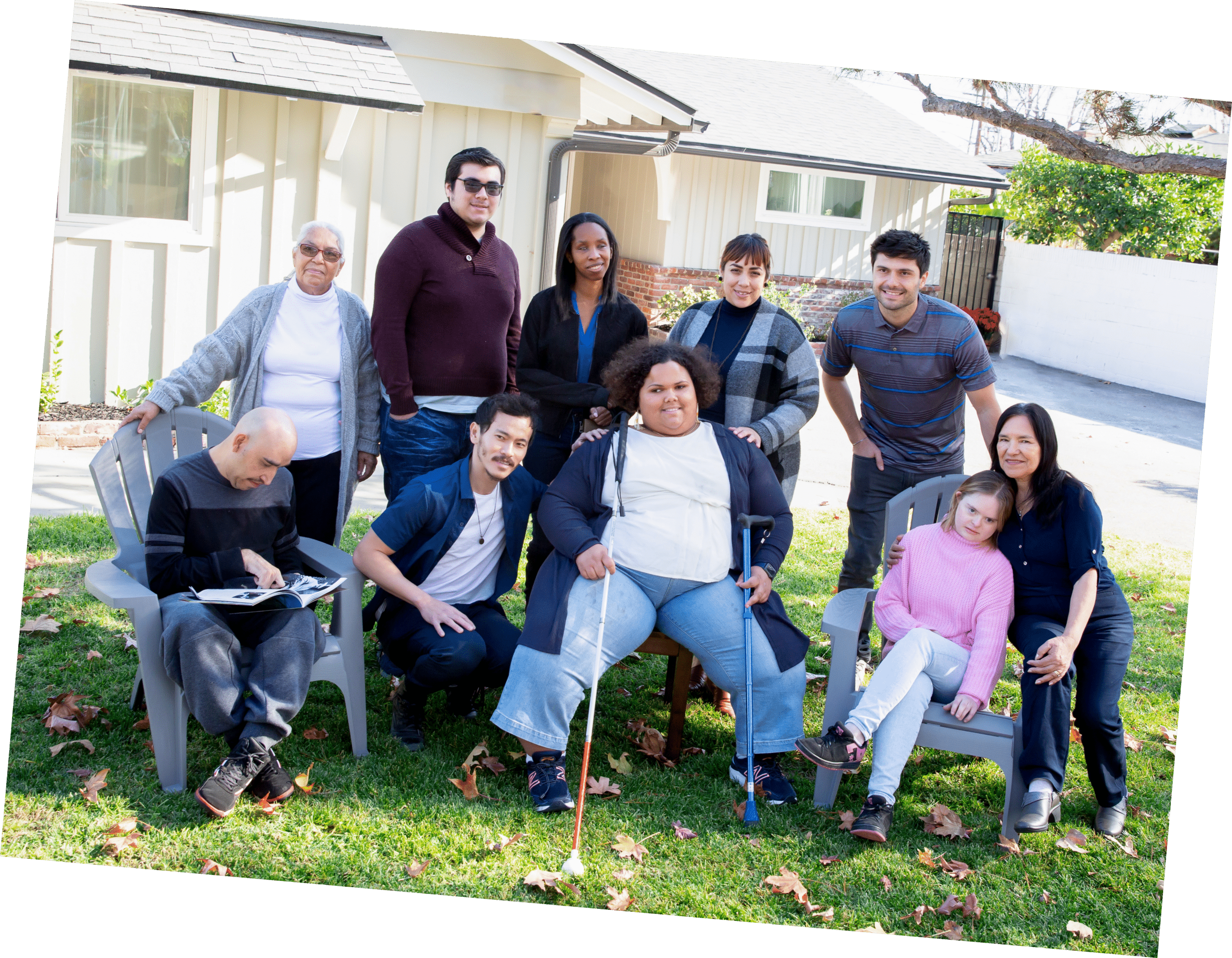 MDH staff and individuals spending time together outdoors