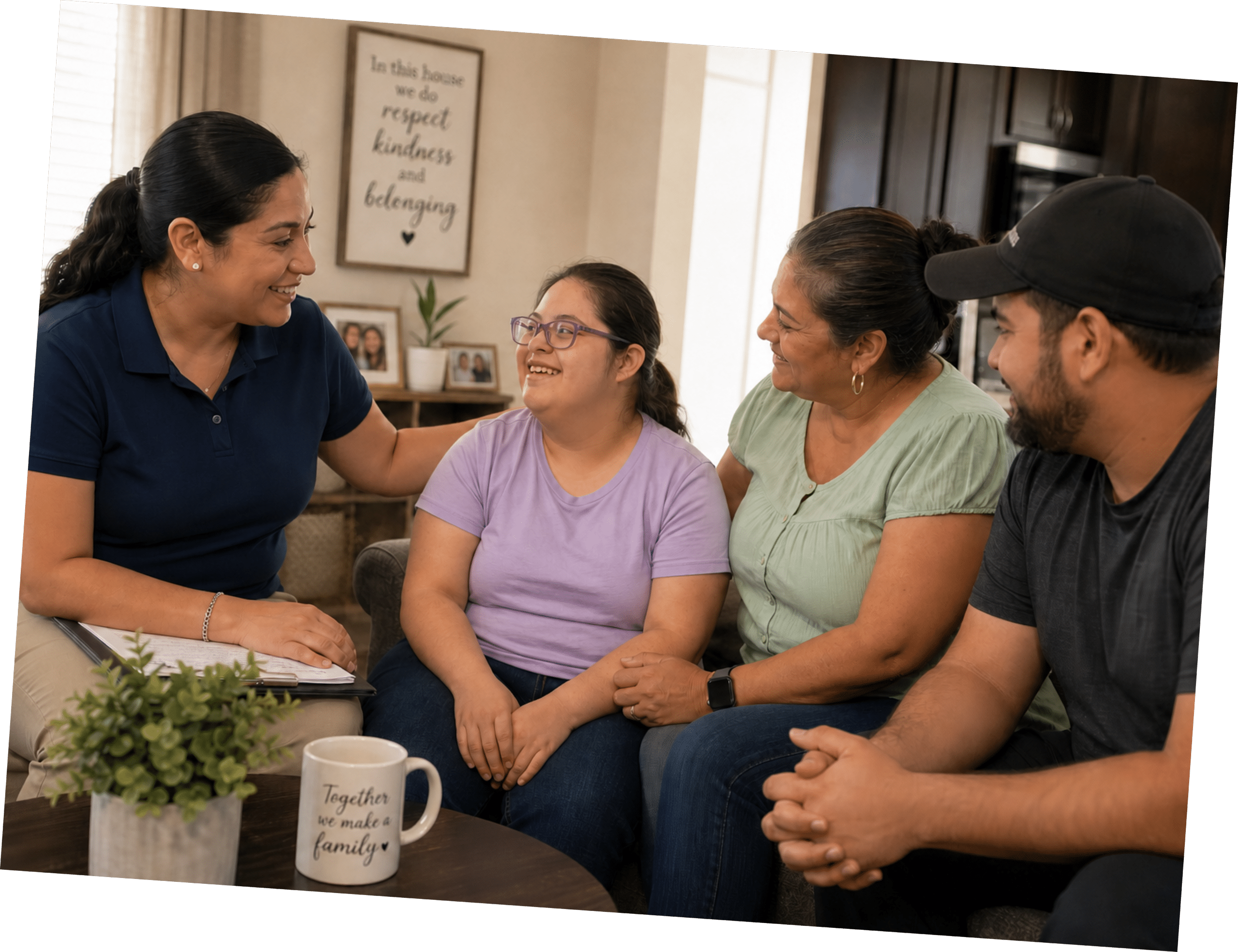 MDH staff supporting individuals during a group conversation
