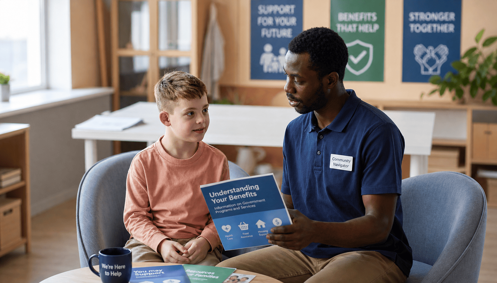 Young person receiving support during a care activity