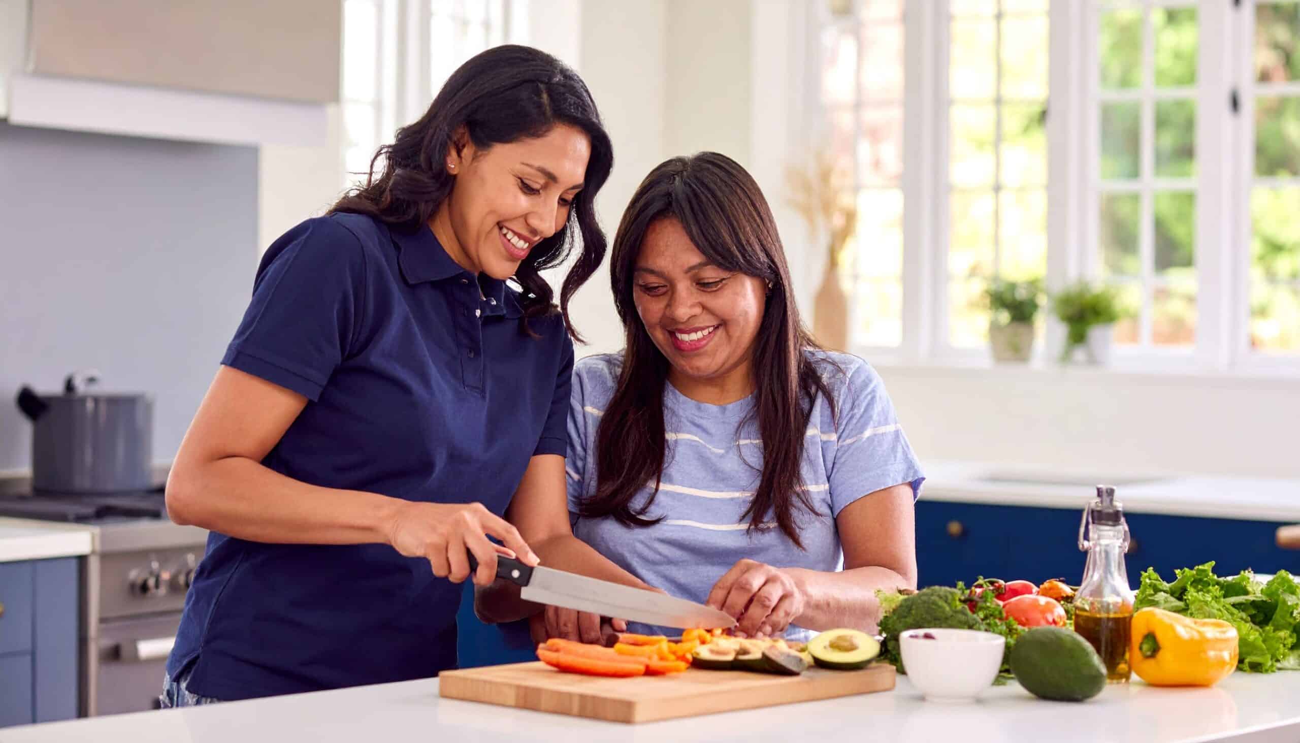 Healthy meal preparation for independent living skills